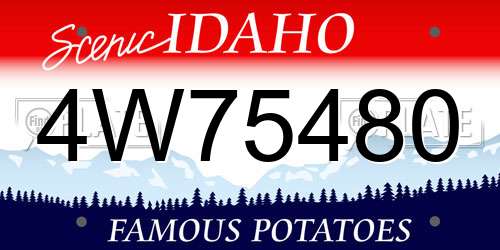 4W75480 Idaho License Plate