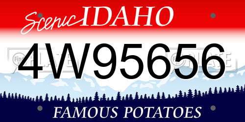 4W95656 Idaho License Plate