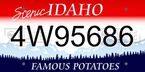 4W95686 Idaho License Plate