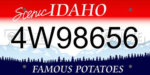 4W98656 Idaho License Plate