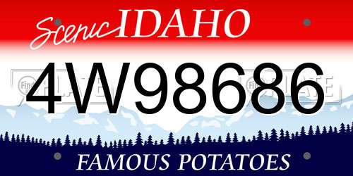 4W98686 Idaho License Plate