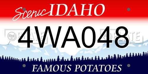 4WA048 Idaho License Plate
