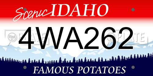4WA262 Idaho License Plate