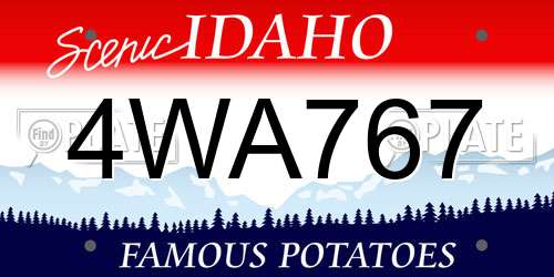 4WA767 Idaho License Plate