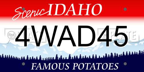 4WAD45 Idaho License Plate