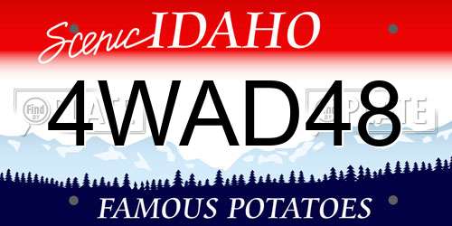 4WAD48 Idaho License Plate
