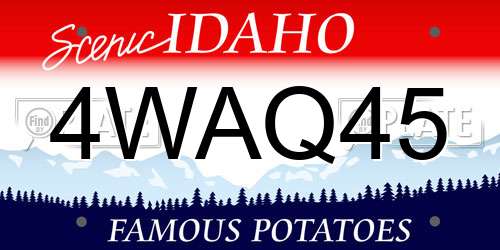 4WAQ45 Idaho License Plate