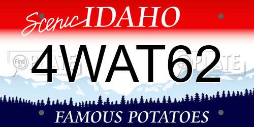 4WAT62 Idaho License Plate