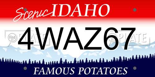 4WAZ67 Idaho License Plate