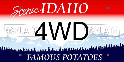 4WD Idaho License Plate