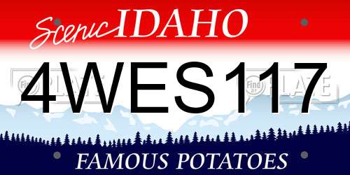 4WES117 Idaho License Plate
