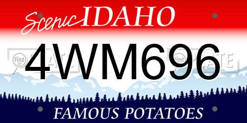 4WM696 Idaho License Plate