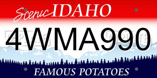 4WMA990 Idaho License Plate