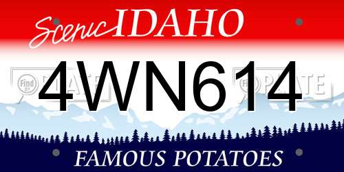 4WN614 Idaho License Plate