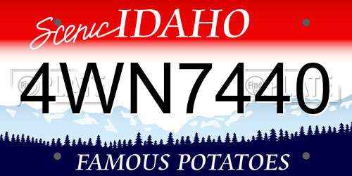 4WN7440 Idaho License Plate