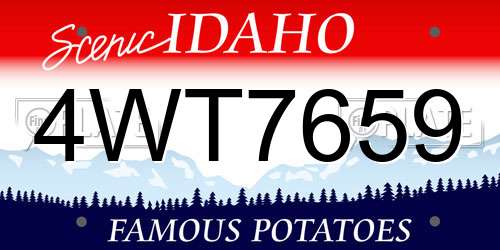 4WT7659 Idaho License Plate