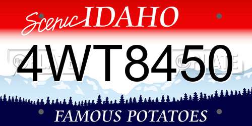 4WT8450 Idaho License Plate