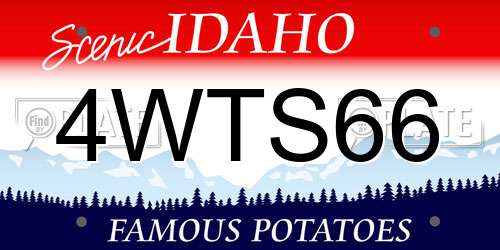 4WTS66 Idaho License Plate