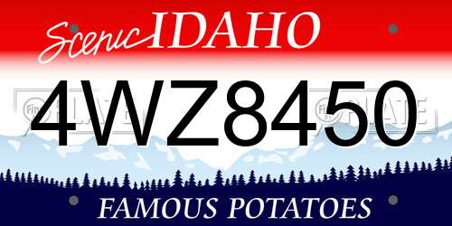 4WZ8450 Idaho License Plate