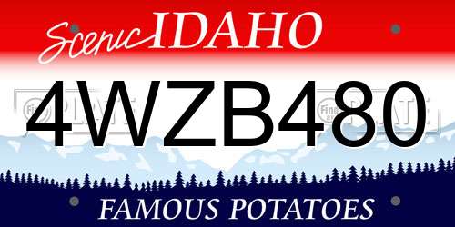 4WZB480 Idaho License Plate