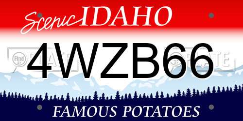 4WZB66 Idaho License Plate