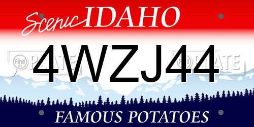 4WZJ44 Idaho License Plate