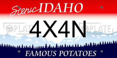 4X4N Idaho License Plate