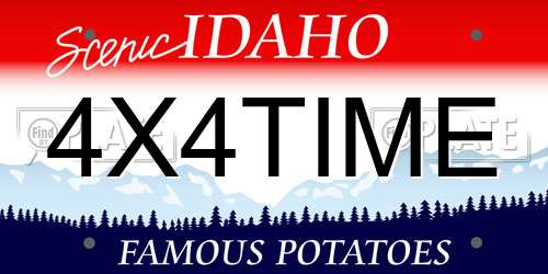 4X4TIME Idaho License Plate