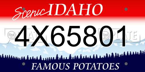 4X65801 Idaho License Plate