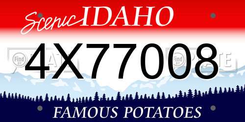 4X77008 Idaho License Plate
