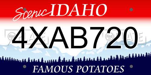 4XAB720 Idaho License Plate