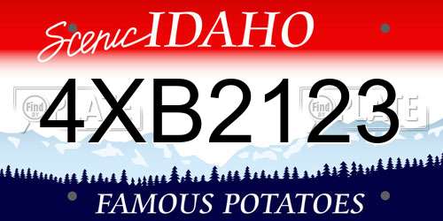 4XB2123 Idaho License Plate