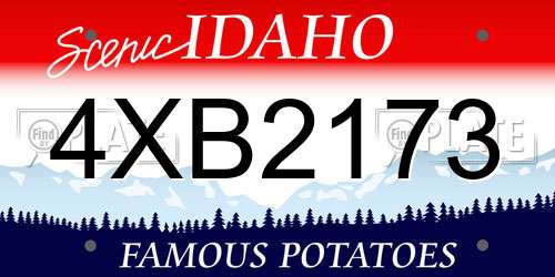 4XB2173 Idaho License Plate