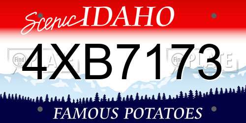 4XB7173 Idaho License Plate