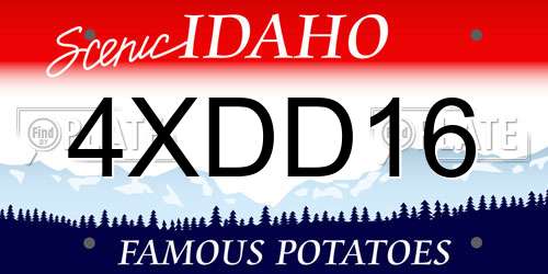 4XDD16 Idaho License Plate