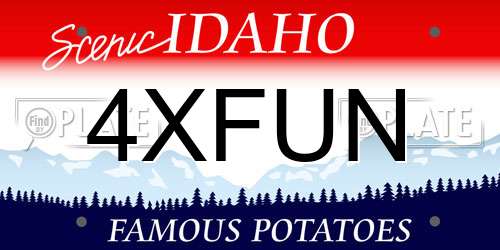 4XFUN Idaho License Plate