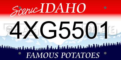 4XG5501 Idaho License Plate