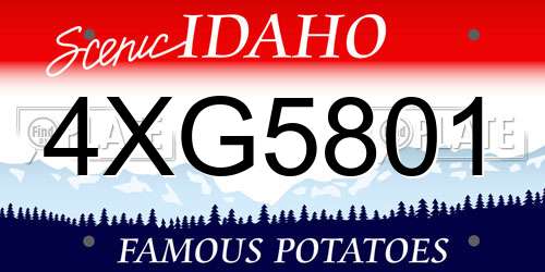 4XG5801 Idaho License Plate
