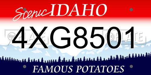 4XG8501 Idaho License Plate