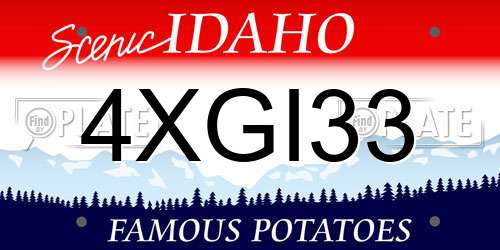 4XGI33 Idaho License Plate