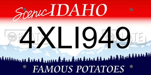 4XLI949 Idaho License Plate