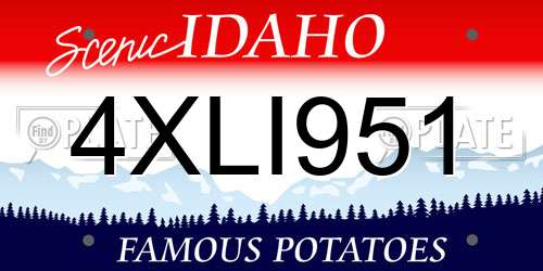 4XLI951 Idaho License Plate