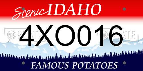 4XO016 Idaho License Plate
