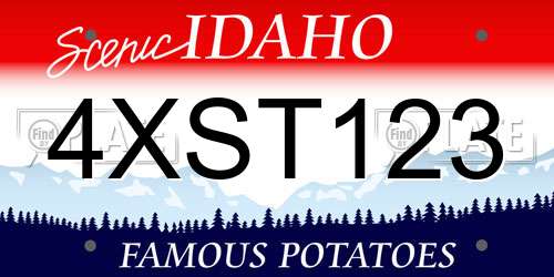4XST123 Idaho License Plate