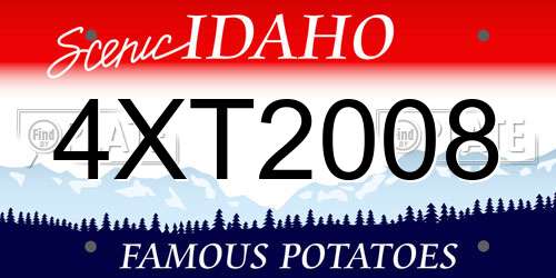4XT2008 Idaho License Plate