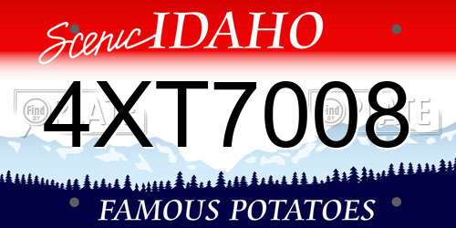 4XT7008 Idaho License Plate