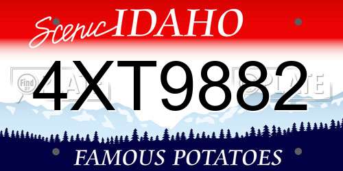 4XT9882 Idaho License Plate