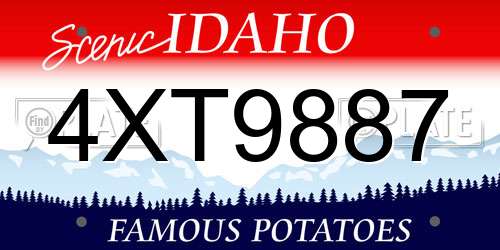 4XT9887 Idaho License Plate