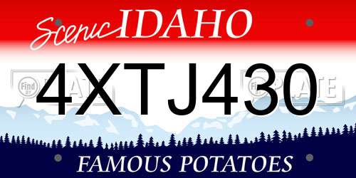 4XTJ430 Idaho License Plate
