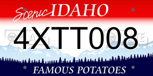4XTT008 Idaho License Plate